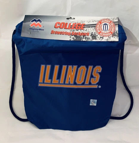 Brand New NCAA Illinois Fighting Illini Blue Sling Backpack 18.5”x 14.5” Cover