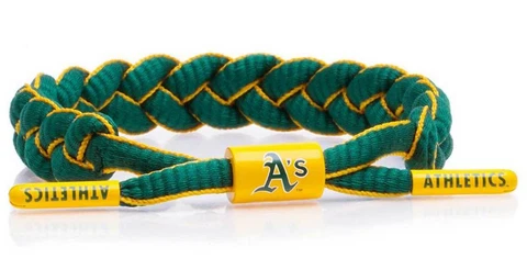 Rastaclat Baseball Oakland Athletics Infield Braided Bracelet - Green & Gold Cover