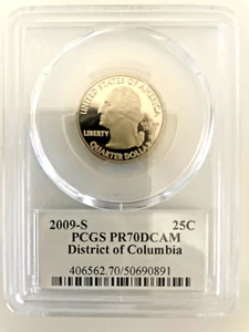 2009-S PCGS PR70DCAM District Of Columbia Quarter Proof 25C - Picture 1 of 2