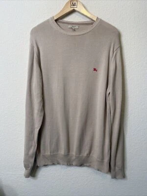 Burberry London Mens Large Crewneck Lightweight Sweater Tan Cotton Long Sleeve - Image 1 of 4