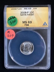 2008-P Roosevelt Dime MS69 ANACS M609 - Picture 1 of 4