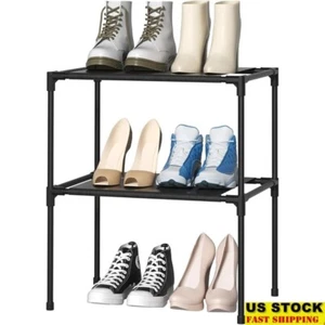 3 Tier Shoe Rack Stackable Organizer Holds 6 Pairs Space Saving DIY Metal Shelf - Picture 1 of 10