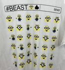 Mens Despicable Me #Beast Emoji White Minions Tee T Shirt 2Xl