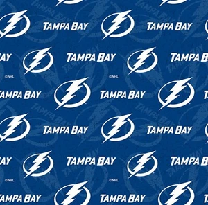 NHL Hockey Tampa Bay Lightning Tonal Prints 100% Cotton Fabric YARD Tone on Tone - Picture 1 of 1
