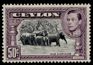 CEYLON GVI SG394b, 50c black & mauve, VLH MINT. Cat £28. - Picture 1 of 1