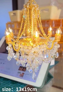 1/6 Scale Dollhouse Miniatures European Luxury Crystal Lamps Chandelier Light - Picture 1 of 2
