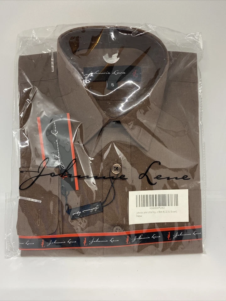 Camisa social JL32 Johnnie Lene manga comprida menino mistura de algodão tamanho 6 - Imagem 1 de 1