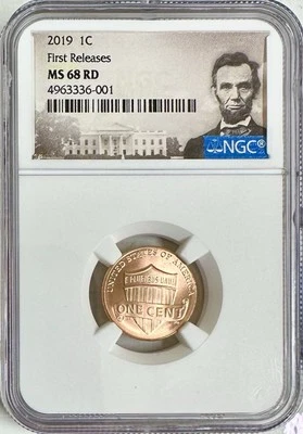 2019 LINCOLN SHIELD CENT NGC MS68RD - ONLY 2 FINER - Image 1 of 2