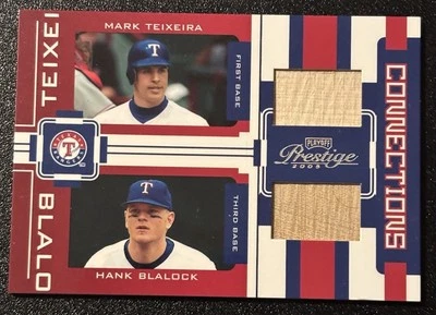 2005 Playoff Prestige Connections Teixeira Blalock #C-21 game-used bat bats /100 - Image 1 of 2