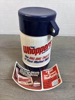 VTG CHIEF WAHOO MLB Promo Whoppers Candy Lunch Beverage Thermos Cooler Cup - Image 1 of 4