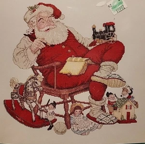 2001 Janlynn Santa At Work Counted Cross Stitch Kit 08-153 Christmas 17x16 - Picture 1 of 7
