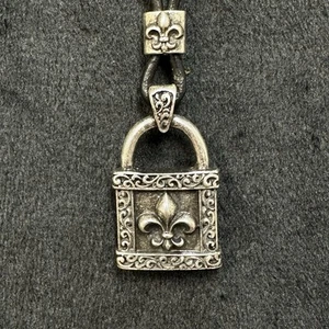 Stigma Lock Pendant Necklace on Cord Unisex Jewelry Grunge Hipster - Picture 1 of 6