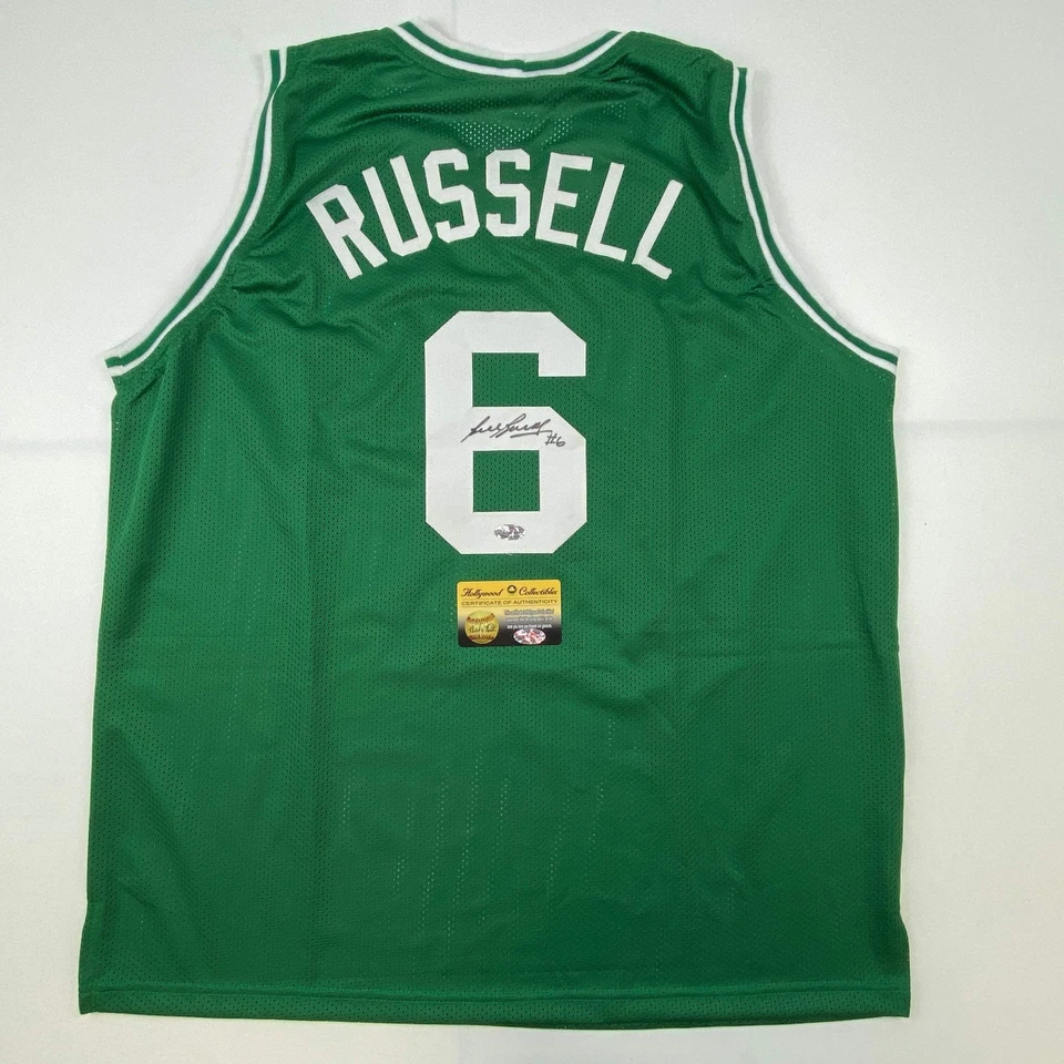 Autographed/Signed Bill Russell Boston Green Jersey Hollywood Collectibles COA - Image 1 of 4