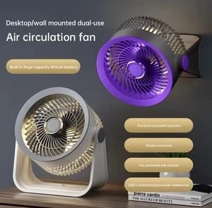 5-Speed 360 Portable Mini Quiet Night Light Fan Air Cooler Desk Fan Home - Picture 1 of 10