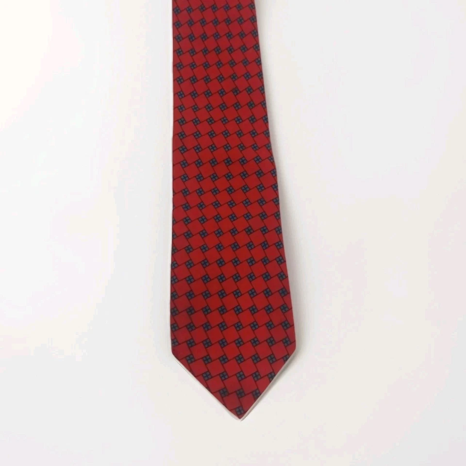 Corbata de seda Turnbull & Asser roja azul vibrante 58"x3" hecha en Inglaterra Neiman Marcus Foto 1 de 4