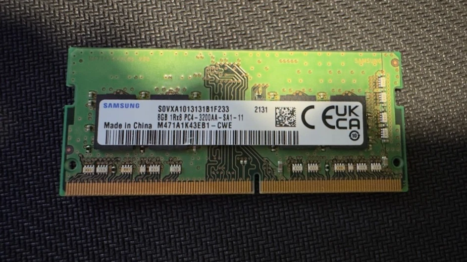 Samsung 8GB DDR4‑3200 PC4‑25600 SO‑DIMM 1Rx8 (M471A1K43EB1‑CWE) new laptop RAM - Image 1 of 1
