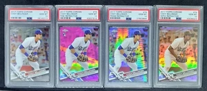 (4) 2017 TOPPS CROMO CODY BELLINGER SP RC PRISMA ROSA SEPIA REFRACTOR #79 PSA 10 - Imagen 1 de 2