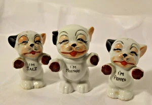 Vintage I'm Salt & I'mPepper Shaker with I'm Mustard Jar/ Japan/ 4 Pieces - Picture 1 of 5