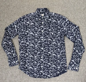 Gap Shirt Mens Small Navy Blue Skiing Snowboarding Tree Print Button Up Snow - Picture 1 of 9