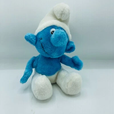 Peluche Pitufo Vintage 1979 Azul Wallace Berrie Peyo Corea Foto 1 de 4
