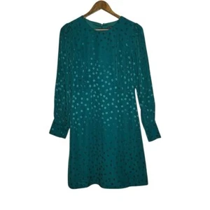 J.Crew NWT Womens Green Long Sleeve Shift Dress in Jacquard Floral Dot Size 6 - Picture 1 of 10