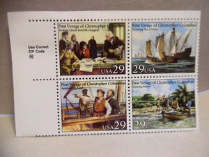 SCOTT STAMP # 2620-2623 - FIRST VOYAGE OF COLUMBUS 29 CENT BLOCK OF 4 - MNH - Picture 1 of 1