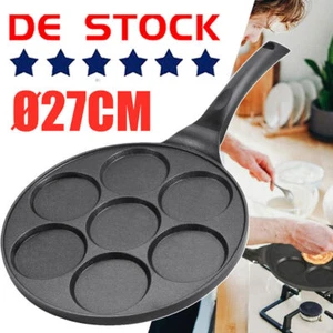 Pfannkuchen Pfanne, 7-Kreis-Formen, 27 cm Pancake Pfanne Spiegelei Eierpfanne - Bild 1 von 15