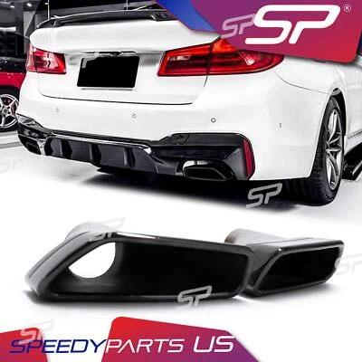 Black Exhaust Tips Muffler for BMW 5-Series G30 530i 540i 550i M-Sport 2017-2023 - Image 1 of 4