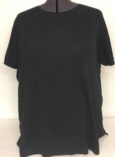 Woman Within NWT Thermal Knit Top 3X 30/32 Short Sleeve Black (AZ)