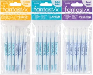 TSUKINEKO CHOOSE: Fantastix Coloring Tool For Wet & Dry Media 6/Pkg, Combo Pack - Picture 1 of 4