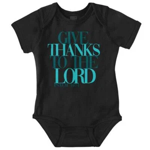 Christian Religious Give Thanks to The Lord Newborn Baby Boy Girl Infant Romper - Picture 1 of 7
