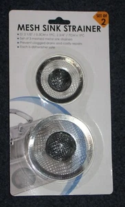 Mesh Metal Kitchen Bathroom Sink Tub Drain Strainers Set of 2 Sizes NEW - Picture 1 of 2