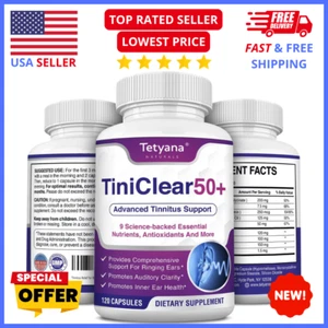 Tinnitus Relief for Ringing Ears Supplement Natural Hearing Health Formula 120ct - Picture 1 of 7