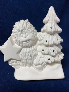 Yeti w/ Christmas Tree Insert / Lid Truck Light UP Ceramic Bisque READY TO PAINT - Picture 1 of 4