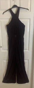 CLOSING DOWN BNWT LADIES OASIS SIZE 8 EVENING JUMPSUIT VELOUR AUBERGINE rrp £70 - Picture 1 of 7