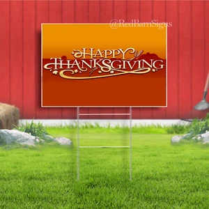 HAPPY THANKSGIVING Yard Sign Corrugated Plastic - Picture 1 of 1