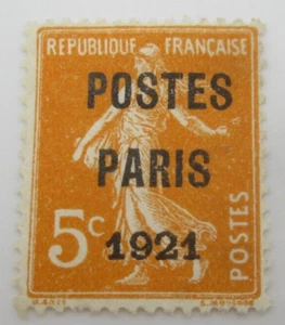 FRANKREICH BRIEFMARKE PREOBLITERE NR. 27 - BRAUNES ZEICHEN - OHNE GUMMI - Bild 1 von 2