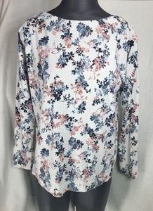 J. Jill Camicia Floreale Donna Piccola Petite Luxe Supima Manica Lunga Tee Coquette - Foto 1 di 9