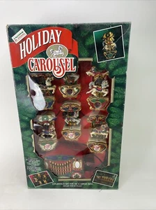 1992 Mr. Christmas Holiday Carousel 6 Animated Horses 21 Carols Music Lights - Picture 1 of 4