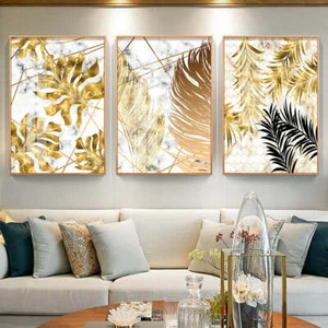 Nordic plants Golden leaf Wall Art - Picture 1 of 20