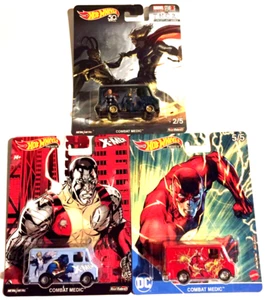 Hot Wheels Premium~COMBAT MEDIC~MARVEL/DC POP CULTURE~Lot Of 3~2018/19/21~NEW/NM - Picture 1 of 12