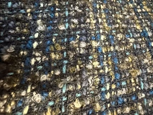 4 yards of green blue tweed fabric. Wool blend - Picture 1 of 4
