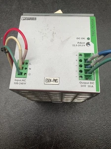 PHOENIX CONTACT TRIO-PS/1AC/24DC/20 DIN Rail Power Supply 24V 20A USED - Picture 1 of 7