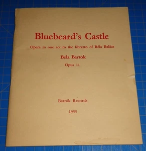 BLUEBEARD'S CASTLE by Bela Bartok Libretto - Bartok Records Paperback - Picture 1 of 6