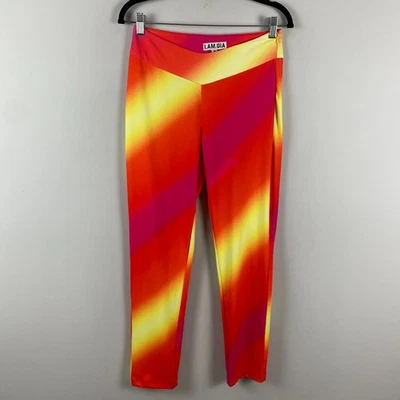 Pantalón I.AM.GIA Hali Mujer M Spray Multicolor Legging Bodycon Cremallera Lateral Retro Foto 1 de 4