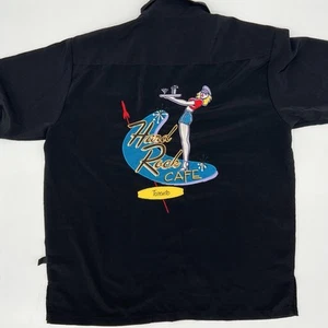 Vintage Hard Rock Café Toronto Pin Up Waitress Embroidered Button Shirt Size L - Picture 1 of 11