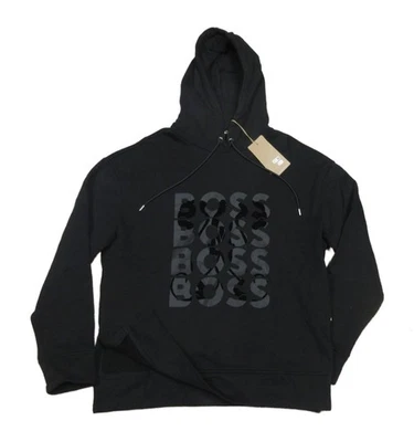 Sudadera con Capucha Boss Hugo Boss Para Hombre Negra Ehanna1 Logo Estampado Gráfico Foto 1 de 4