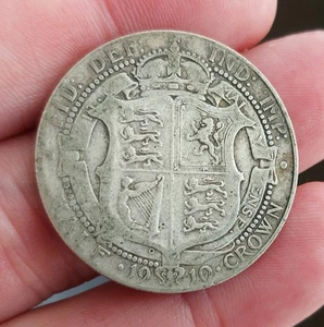 Rare Collectable Grade 1910 Half Crown Edward VII - Picture 1 of 2