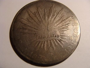 1875 A Mexico Silver 8 Reales - Picture 1 of 2