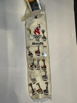 Toalla de golf de los Juegos Olímpicos de Atlanta 1996 13 prendedores Coca-Cola Foto 1 de 4